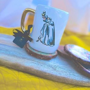 Rae Dunn Disney Princess Cinderella A Dream is a Wish Coffee Mug in White & Gold